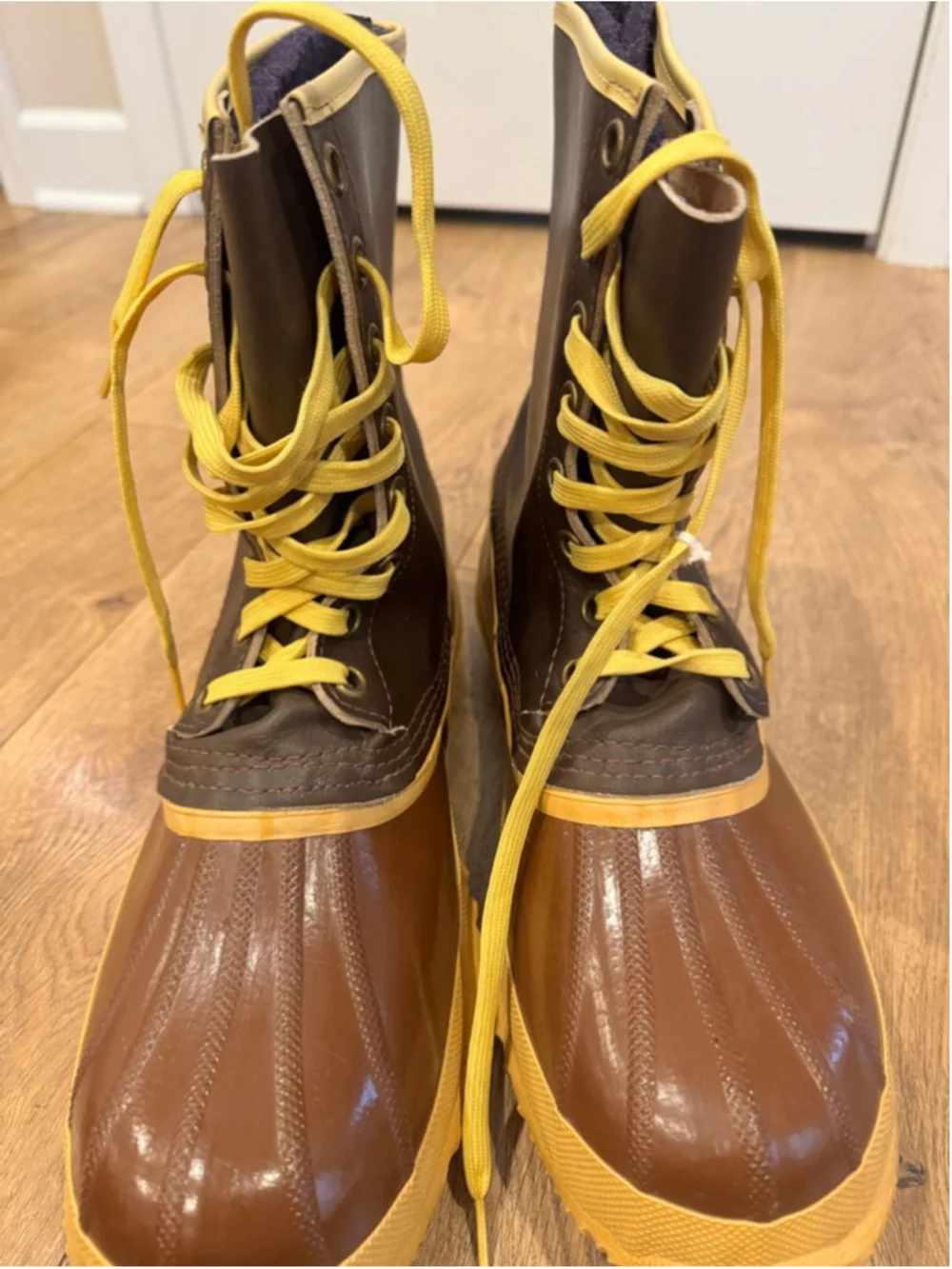 Men's Vintage Sorel Arctic Pac Winter Boots Size 14 Brown Yellow